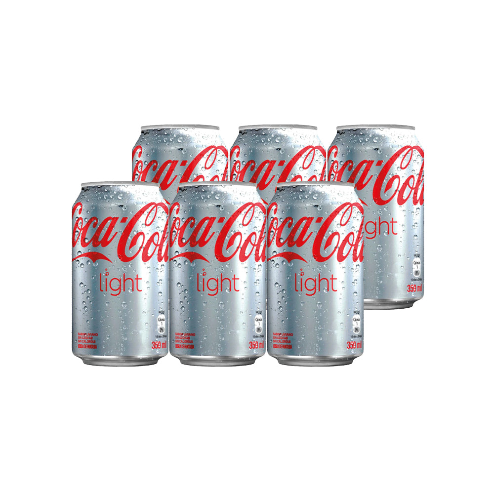 6x Bebida Coca Cola Light Lata 350cc