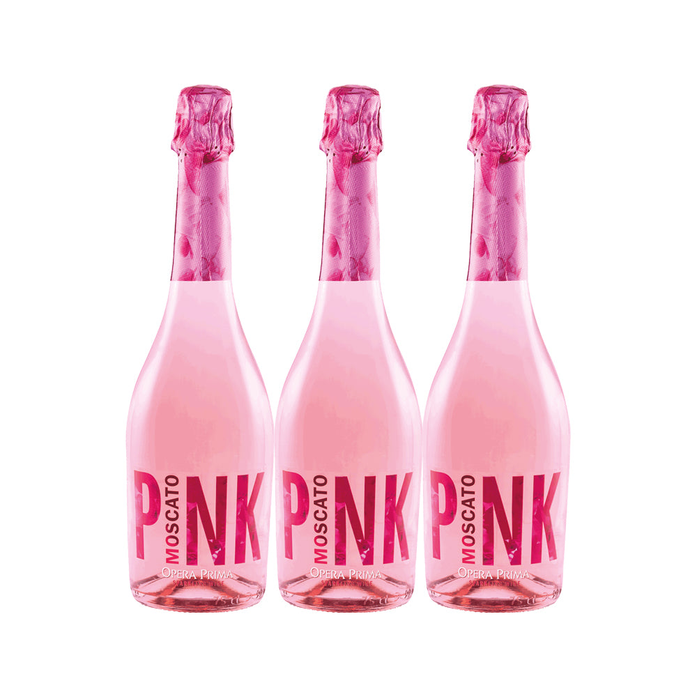 3x Espumantes Opera Prima Pink Moscato 750cc