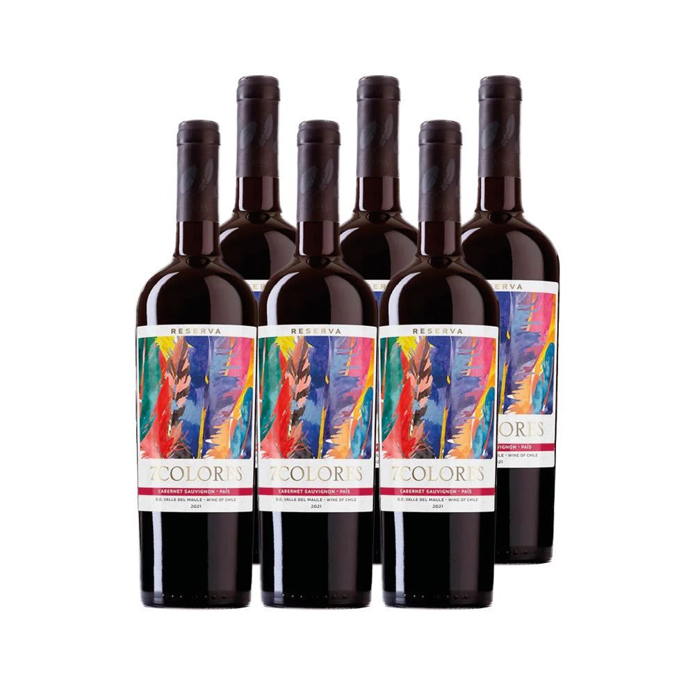 6x Vino 7 Colores Reserva Cepas 750cc