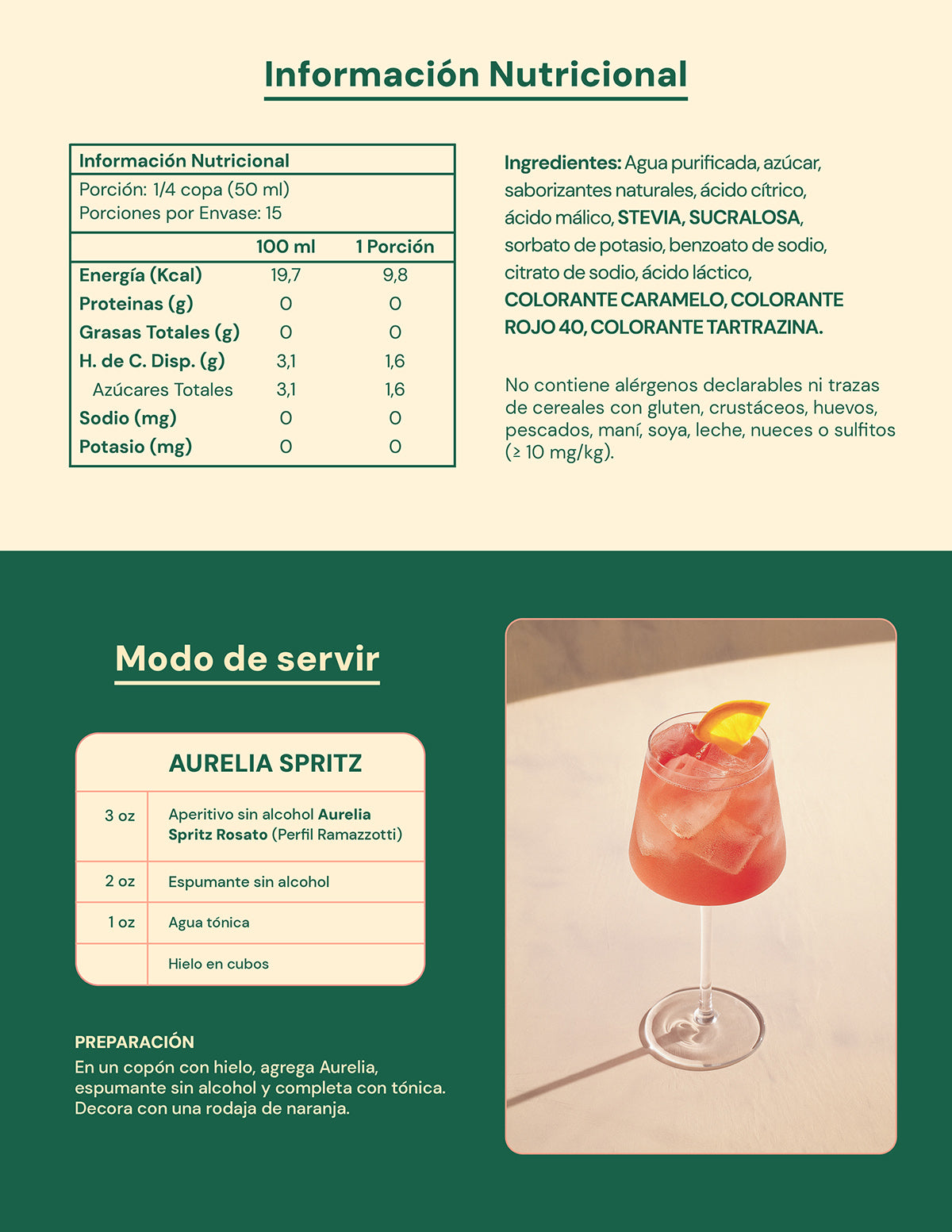 Licor Aperitivo Sin Alcohol Aurelia Spritz Rosato 750cc