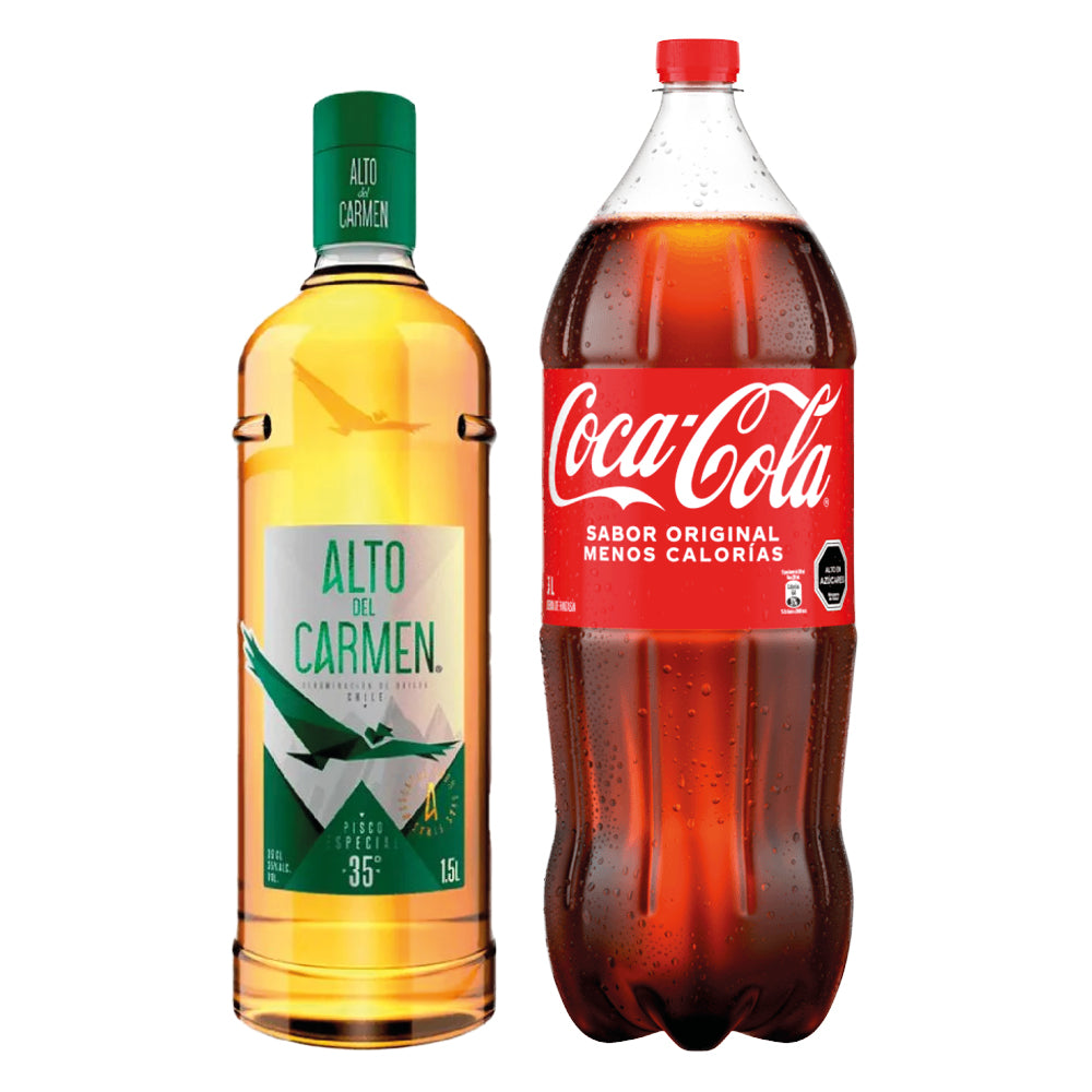 Pack Piscolón: Pisco Alto del Carmen 1500cc + Bebida Coca-Cola Variedades 3000cc