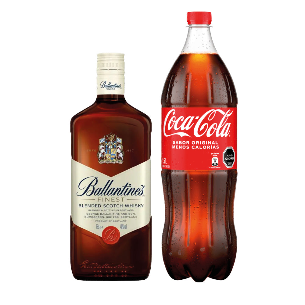 Pack Whiscola: Ballantines Finest 750cc + Bebida Coca-Cola Variedades 1500cc