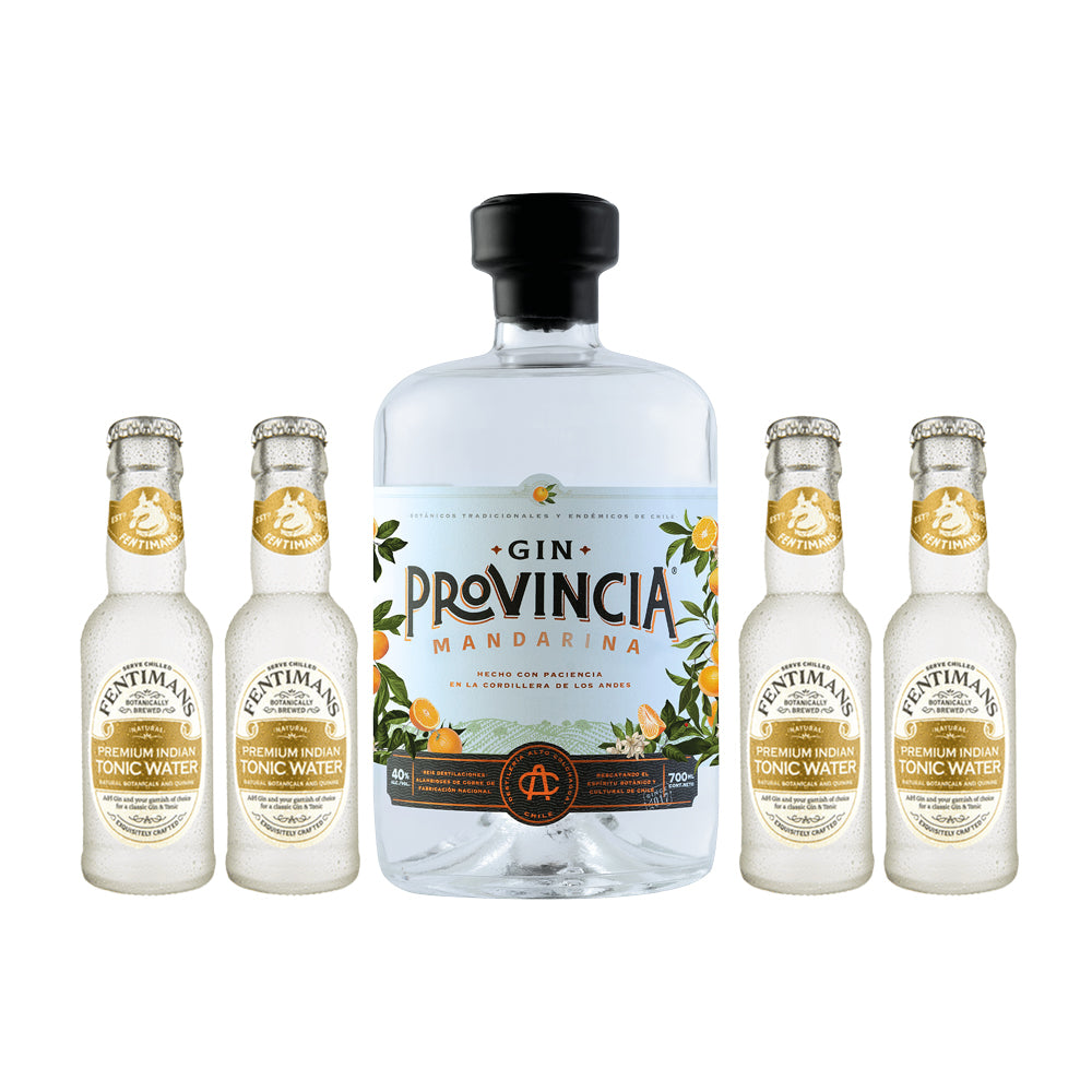 Pack Gin Provincia Mandarina 700cc 40° + 4 Fentimans Agua Tónica