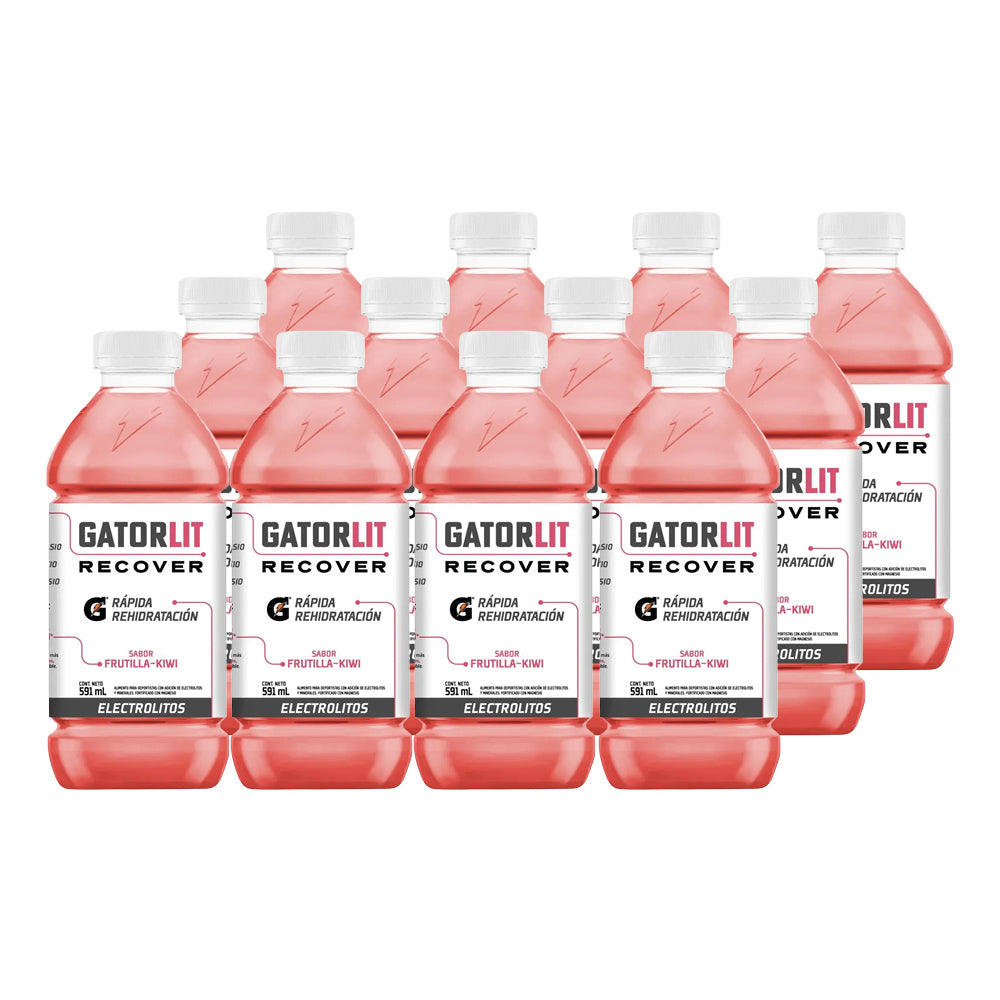 12x Bebida Suero Gatorlit Frutilla Kiwi 591cc