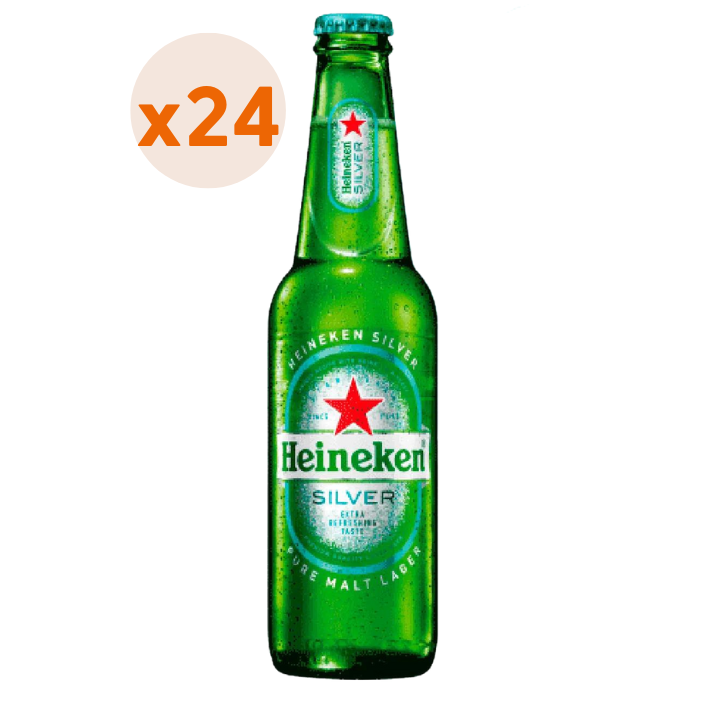 24x Cerveza Heineken Silver Botella 330cc