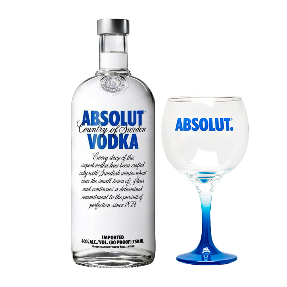 Pack Vodka Absolut Blue 40º 750cc + Copa Absolut de Regalo