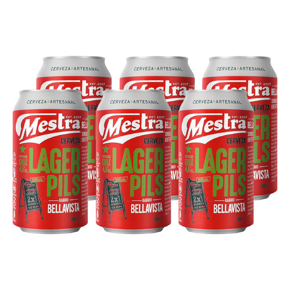 6x Cerveza Mestra Lager Pils Lata 4.5° 350cc