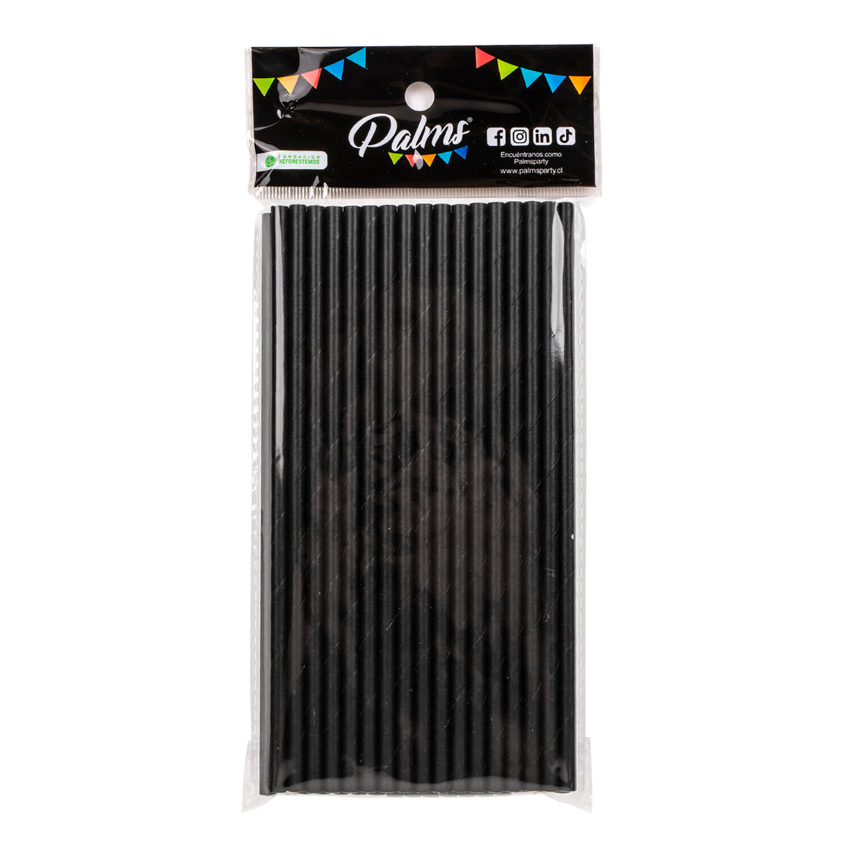 Bombilla Papel Negro 50 Unidades Palms