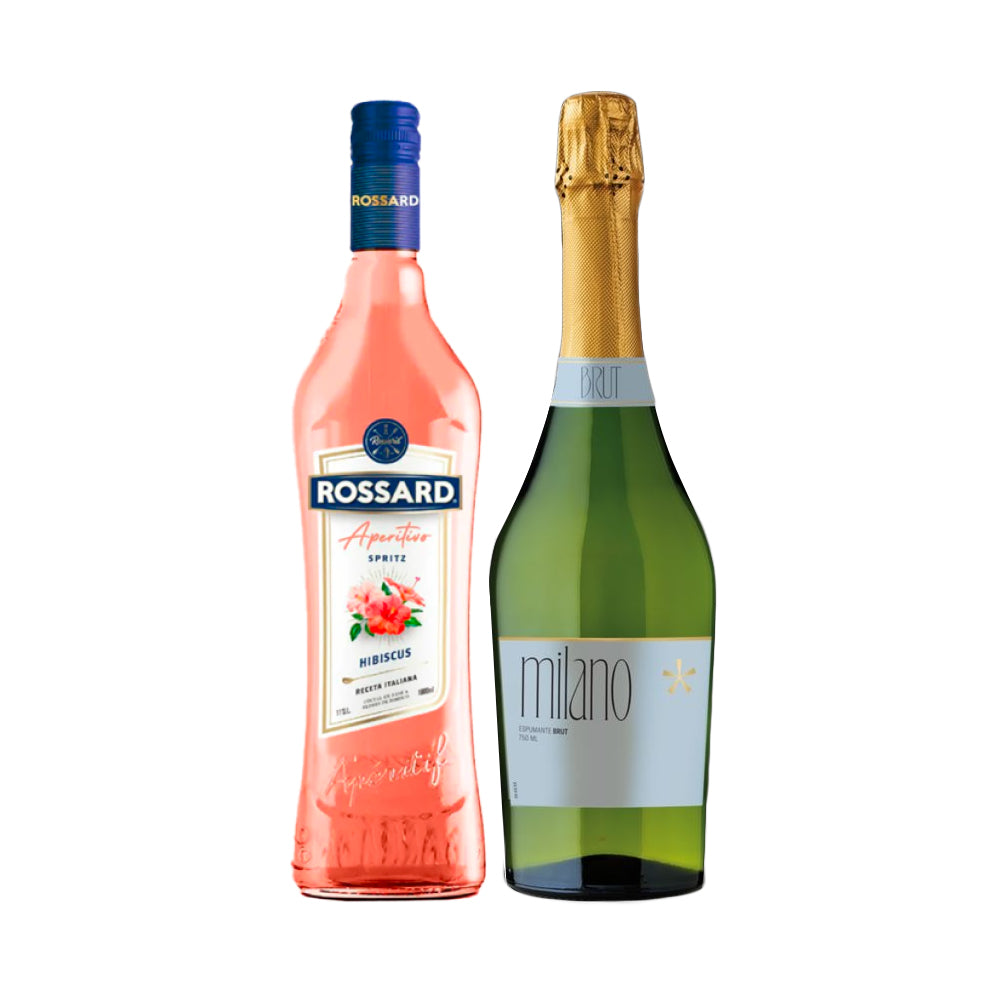 Licor Rossard Hibiscus 1000cc + Espumante Milano Brut 750cc