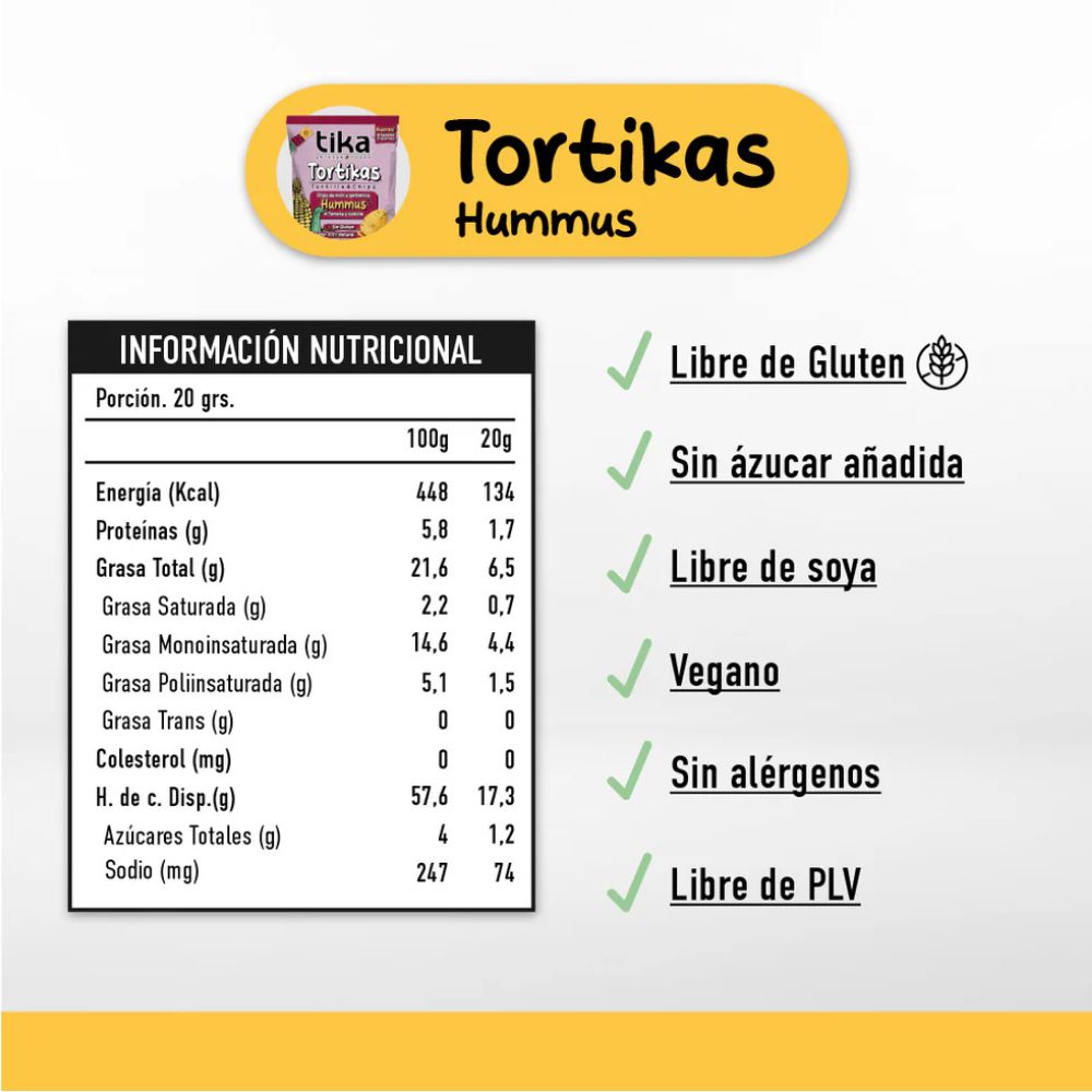 Chips Tika Tortika Hummus & Tomate y Cebolla 180g