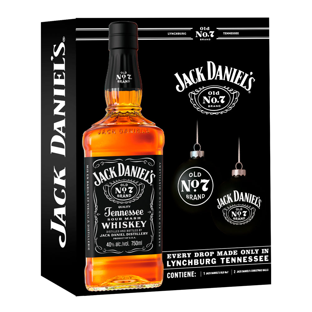 Whiskey Jack Daniels N°7 750cc + 2 Esferas Navideñas