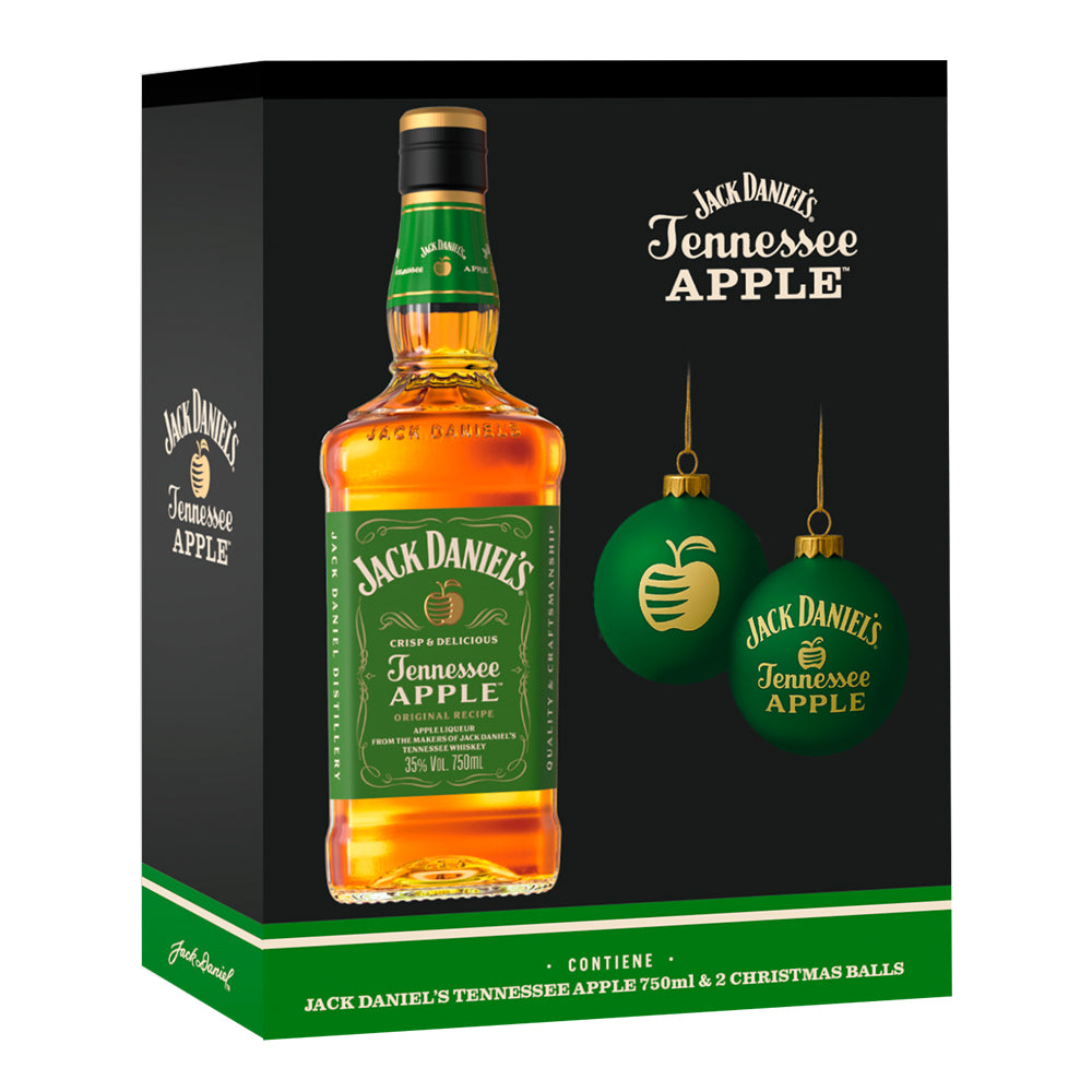 Whiskey Jack Daniels Apple 750cc + 2 Esferas Navideñas
