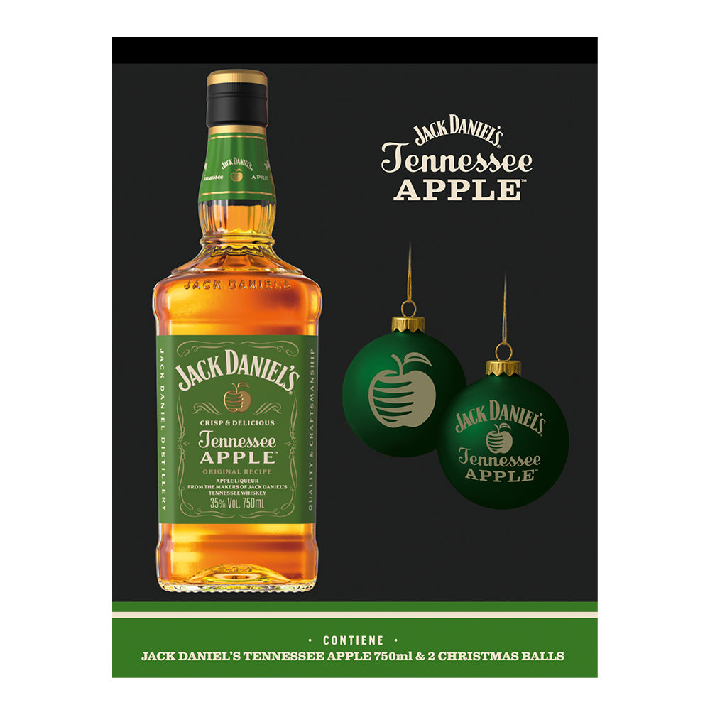 Whiskey Jack Daniels Apple 750cc + 2 Esferas Navideñas
