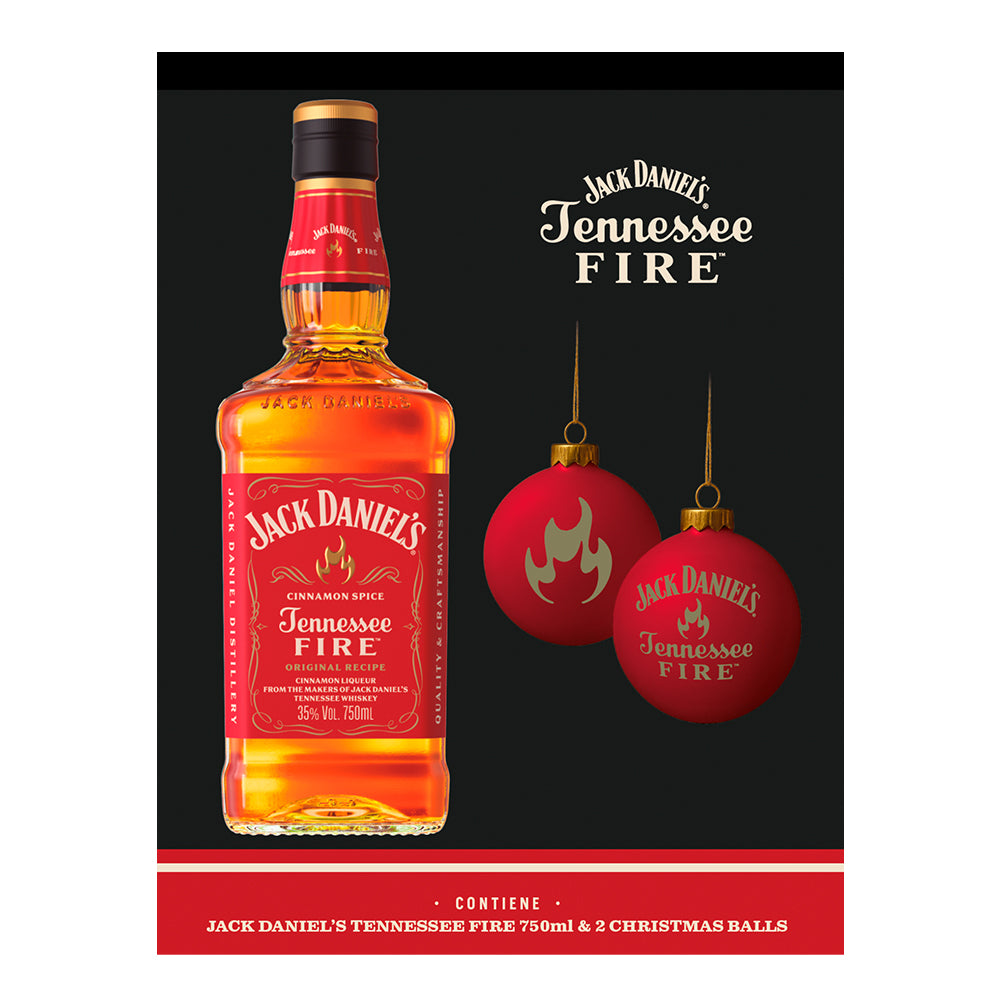 Whiskey Jack Daniels Fire 750cc + 2 Esferas Navideñas