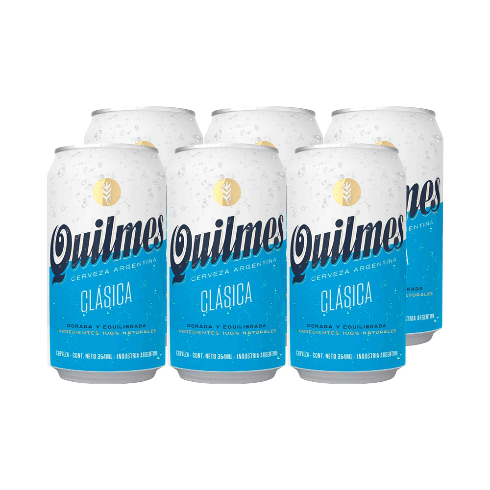 6x Cerveza Quilmes Clasica 4.9° Lata 354cc