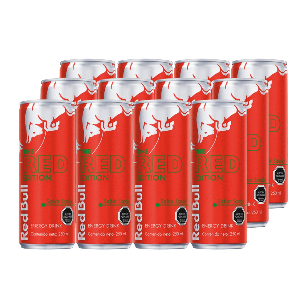 12x Bebida Energética Red Bull Sandía 250cc