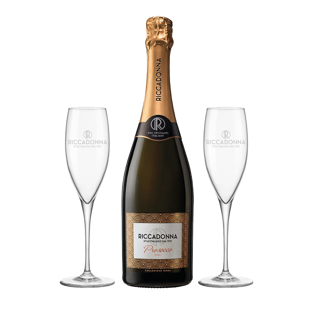Espumante Riccadonna Prosecco 750cc + 2 Copas de Regalo