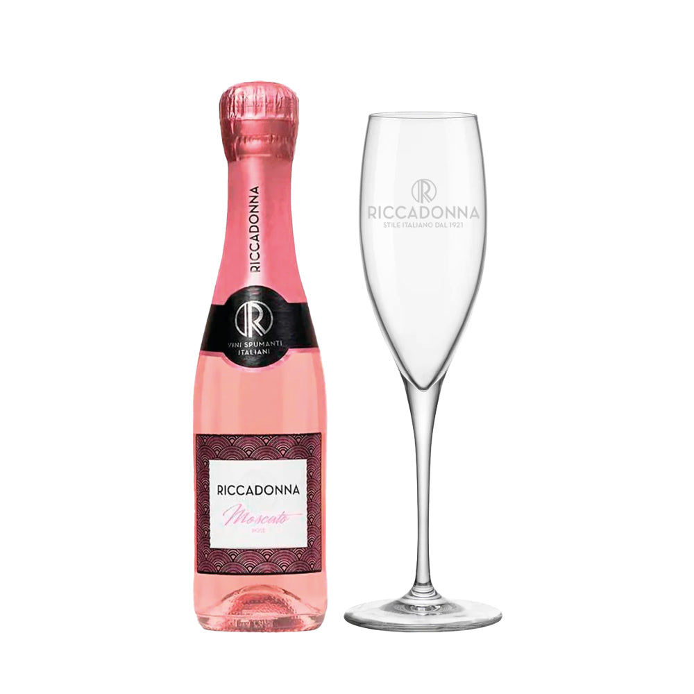Espumante Riccadonna Moscato Rosé 200cc + Copa de Regalo