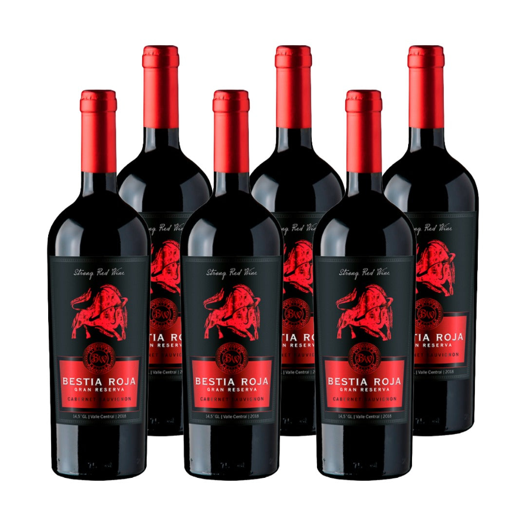 6x Vino Bestia Roja Gran Reserva Cabernet Sauvignon 750cc