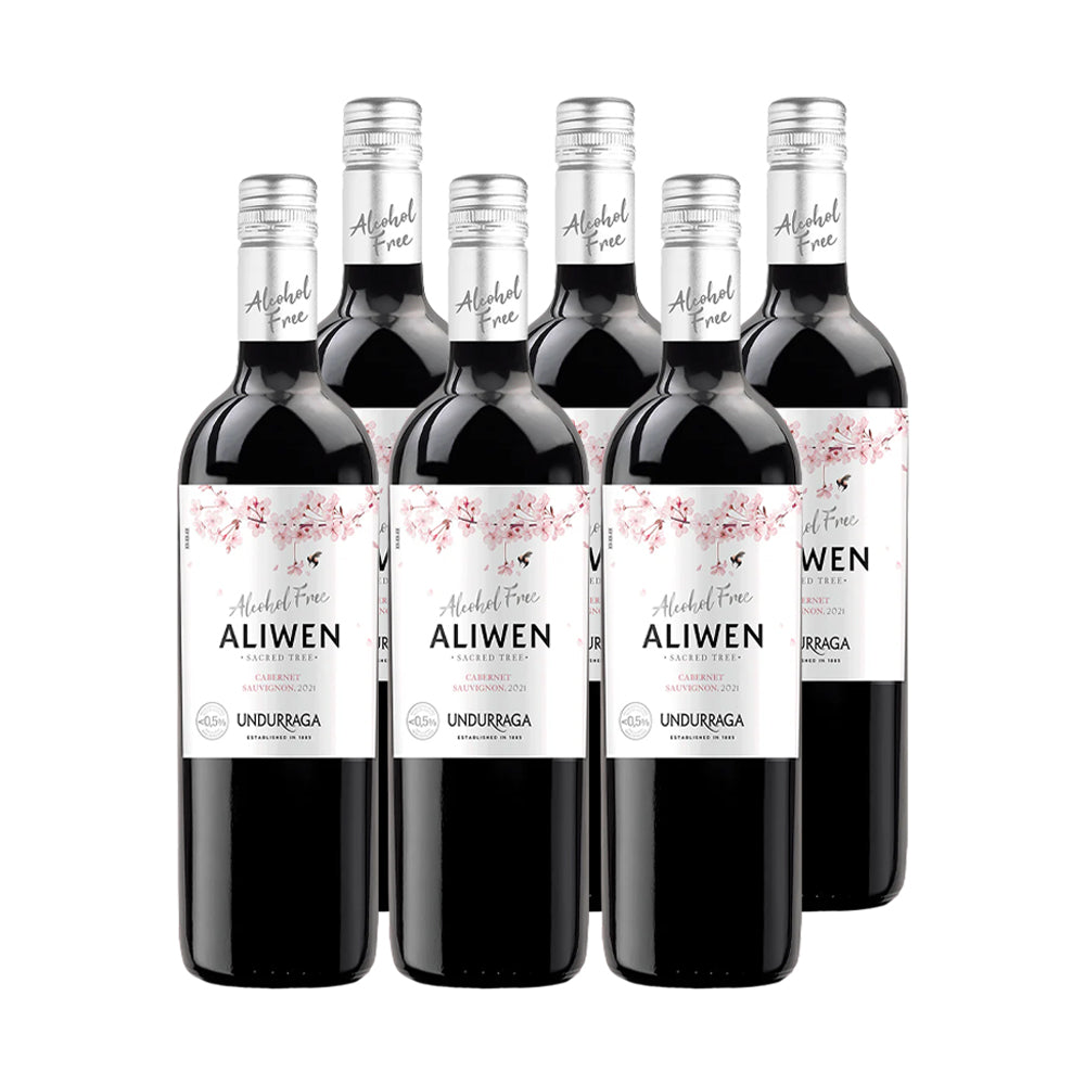 6x Vino Aliwen Alcohol Free Cepas 750cc
