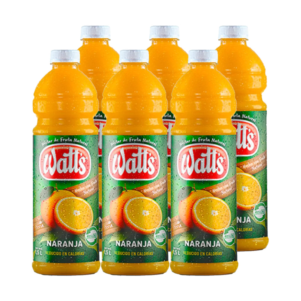 6x Jugo Watts Naranja 1500cc