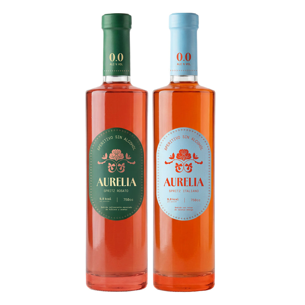 Pack Licor Aperitivo Sin Alcohol Aurelia Spritz Italiano - Spritz Rosato 750cc