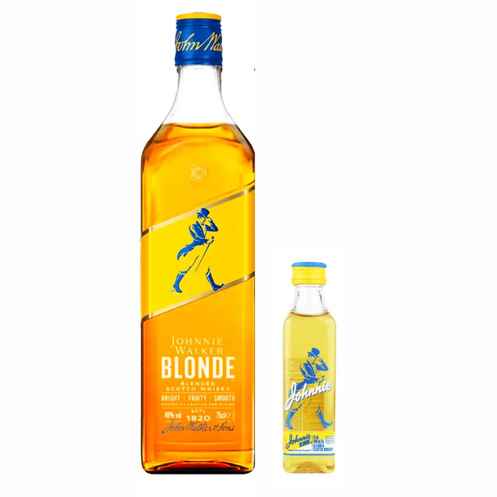 Whisky Johnnie Walker Blonde 750cc + Miniatura Johnnie Walker Blonde 50cc