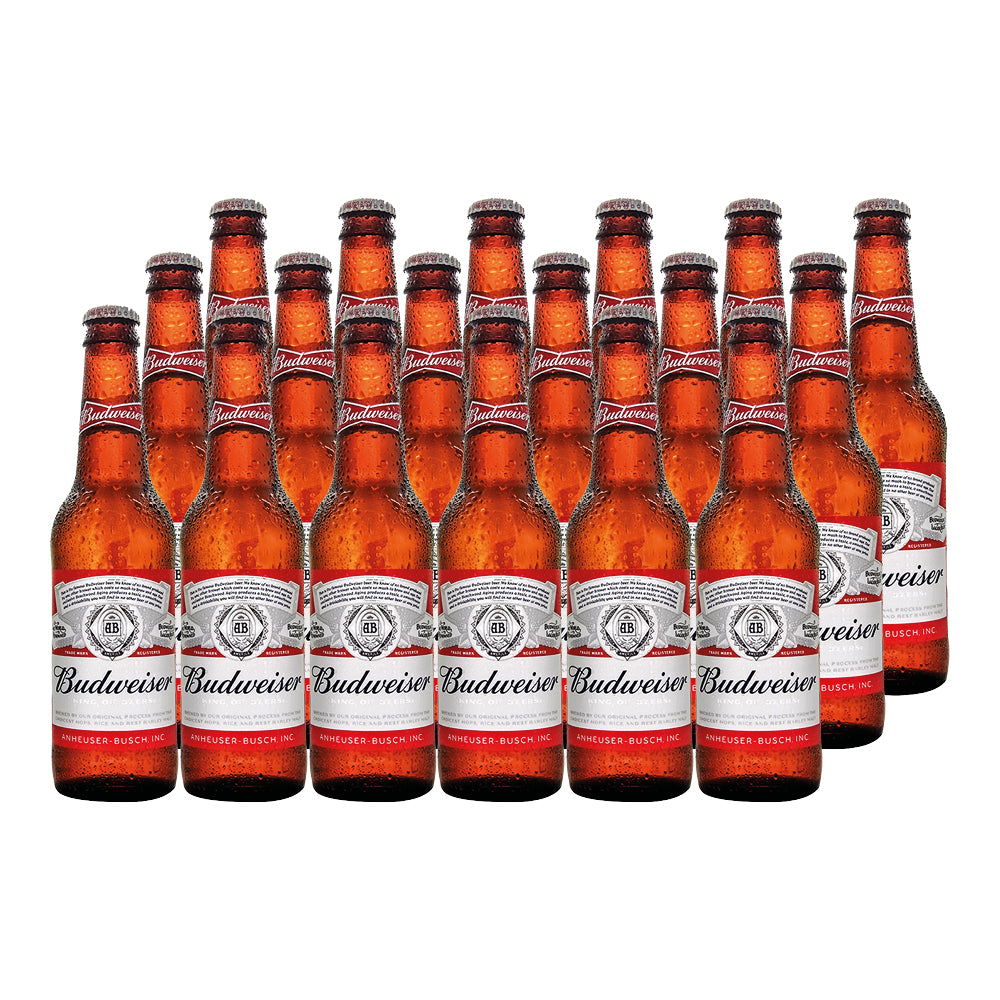 18x Cerveza Budweiser Botellín 330cc