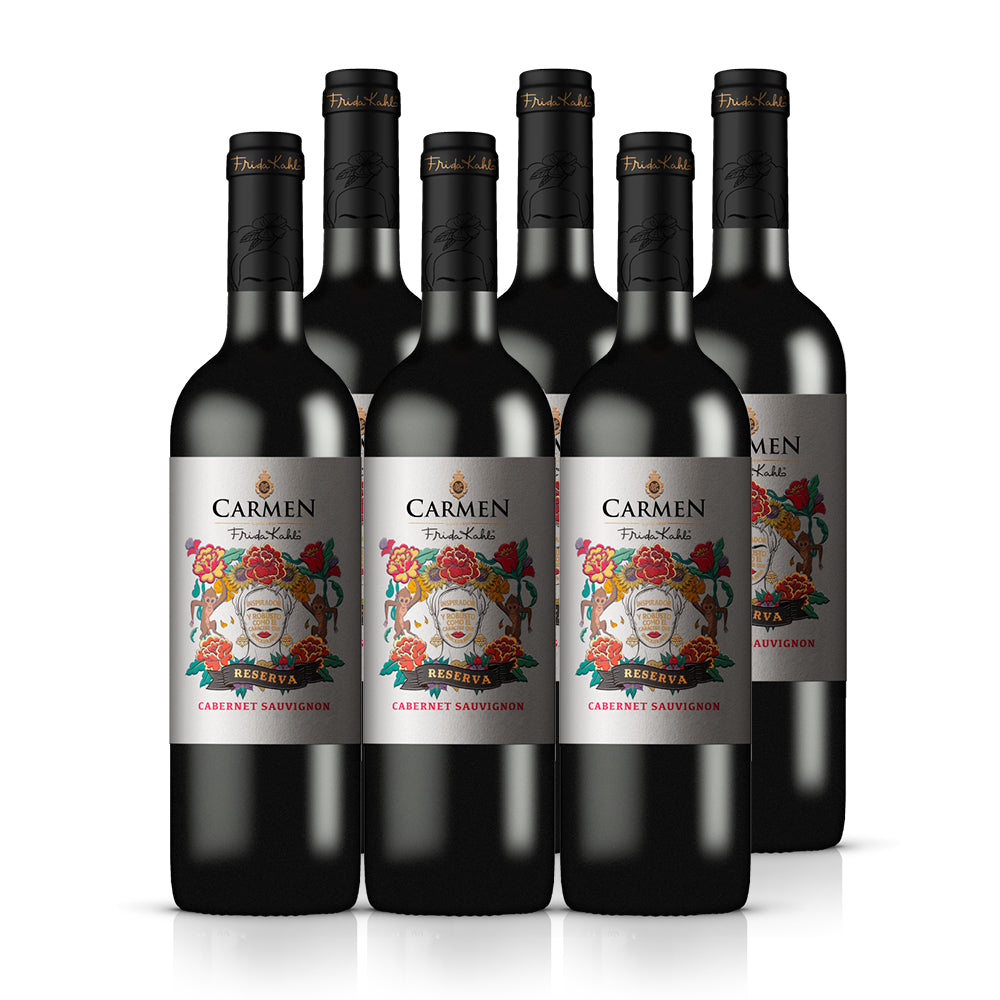 6x Vino Carmen Reserva Frida Kahlo Cepas 750cc