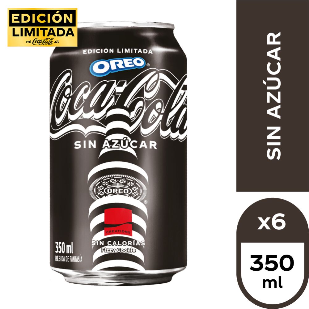 6x Bebida Coca Cola Sin Azúcar Edición Oreo 350cc