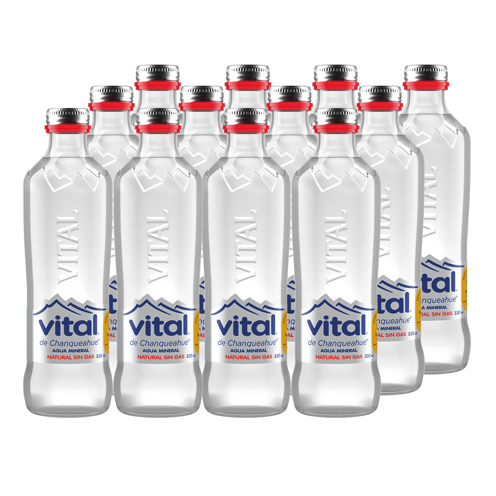 12x Agua Vital Sin Gas Botella Vidrio 330cc