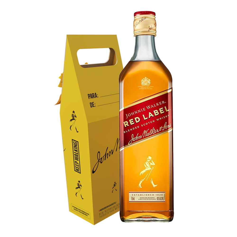 Whisky Johnnie Walker Red Label 750cc + Caja de Regalo