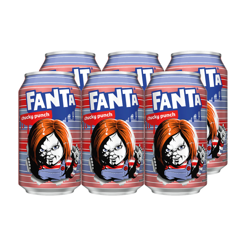 6x Bebida Fanta Chucky Punch Lata 350cc