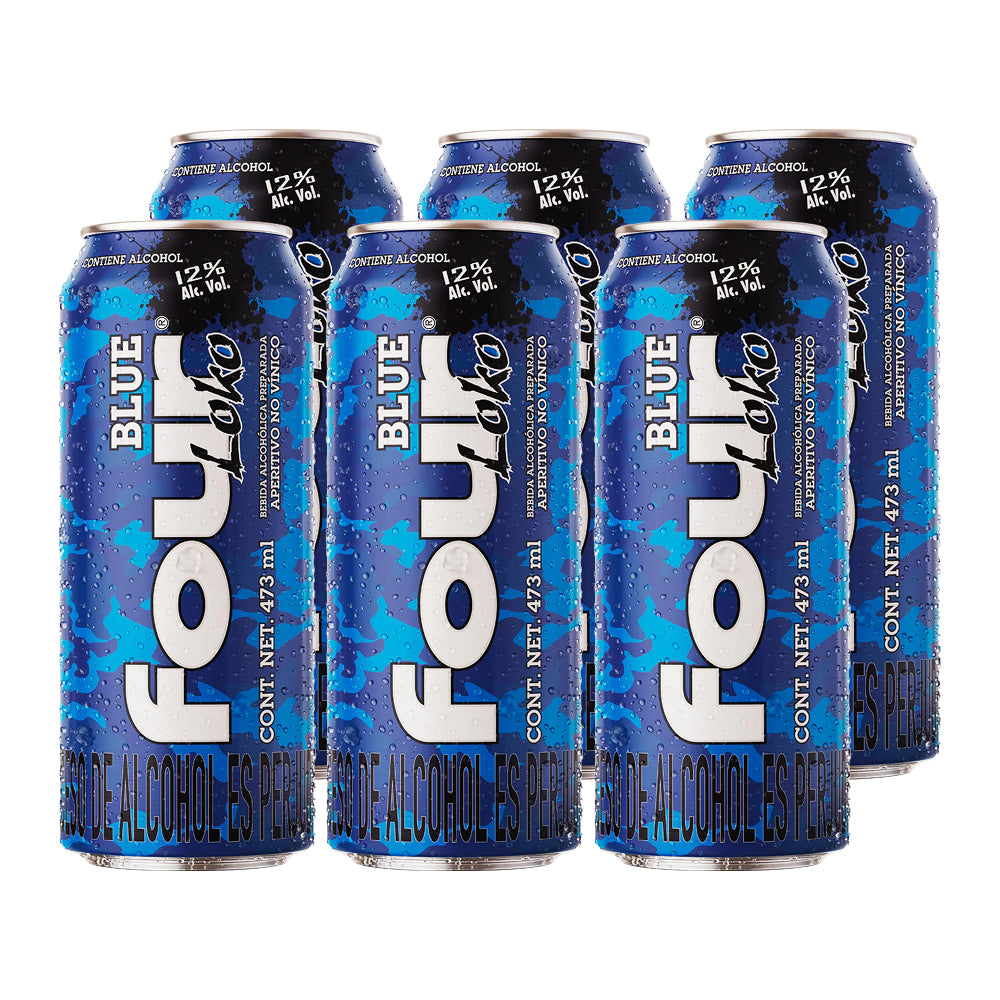 6x Bebida Ready To Drink Four Loko Blue 12° 473cc