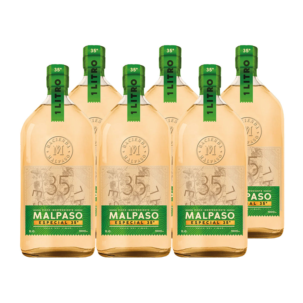 6x Pisco Mal Paso 35º 1000cc