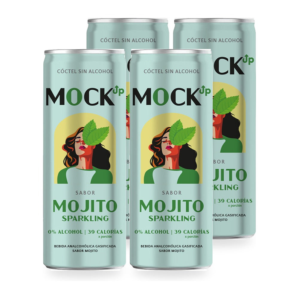 4x Ready To Drink Mockup Mojito Sparkling Sin Alcohol 310cc