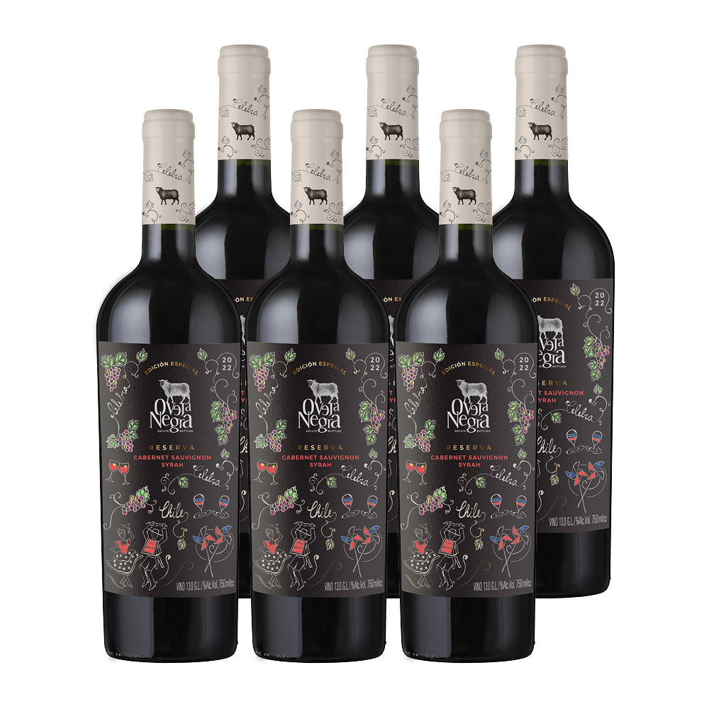 6x Vino Oveja Negra Reserva Cepas 750cc
