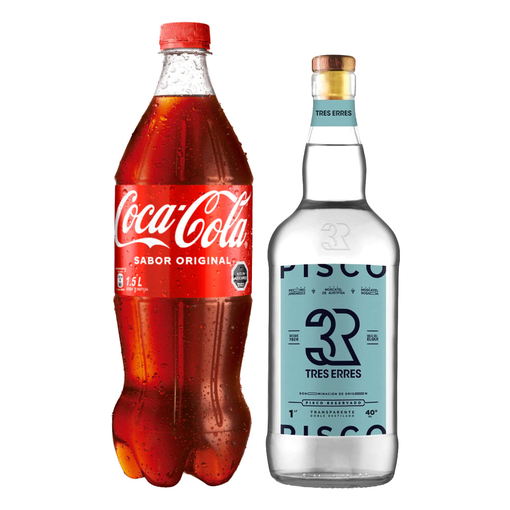 Pack Piscola Tres Erres Transparente 40° 1000cc