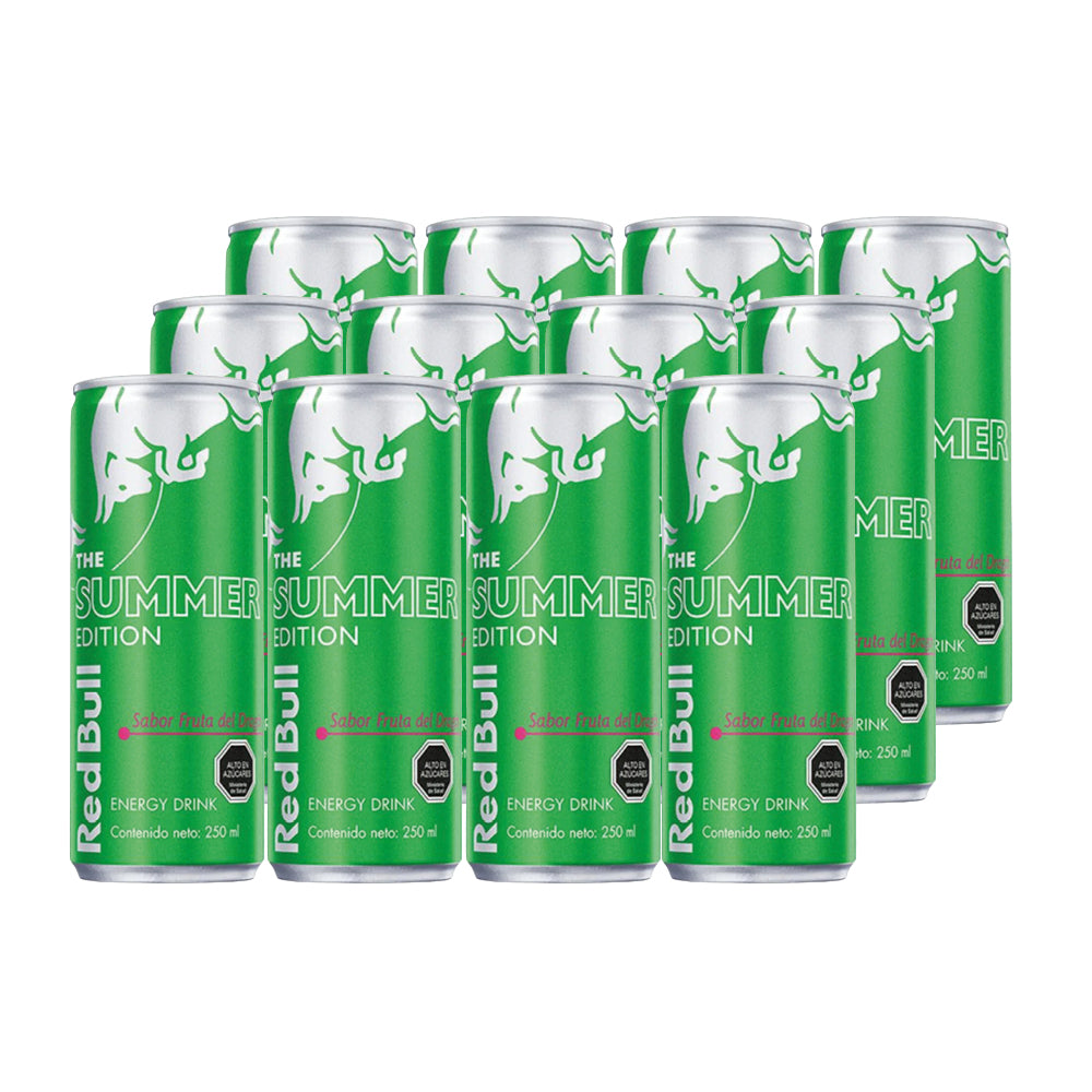 12x Bebida Energética Red Bull Fruta del Dragón 250cc