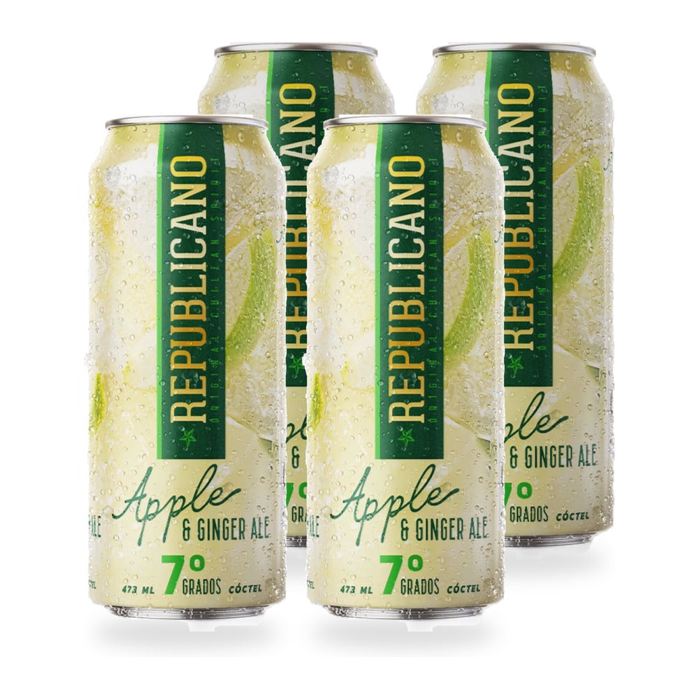4x Ready To Drink Republicano Ice Apple & Ginger Ale 7° 473cc