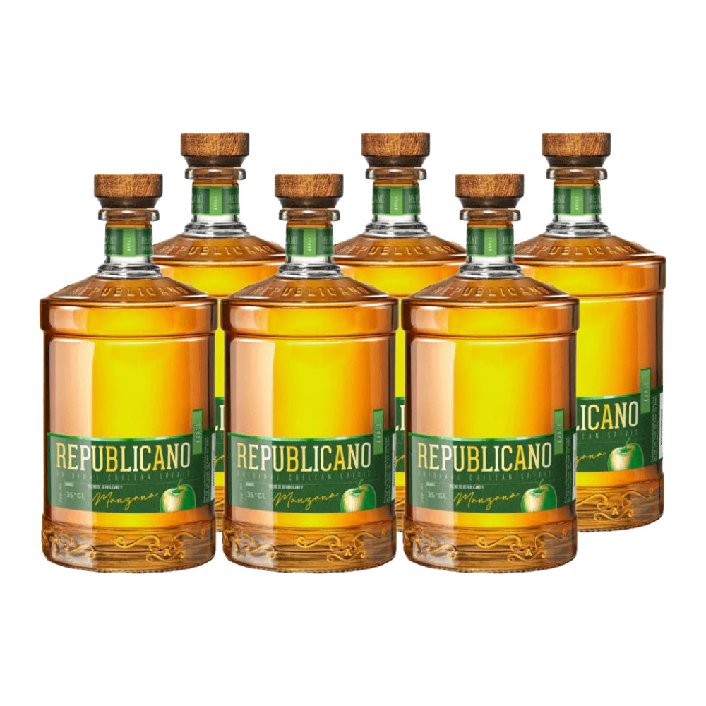 6x Pisco Republicano Apple 35º 750cc