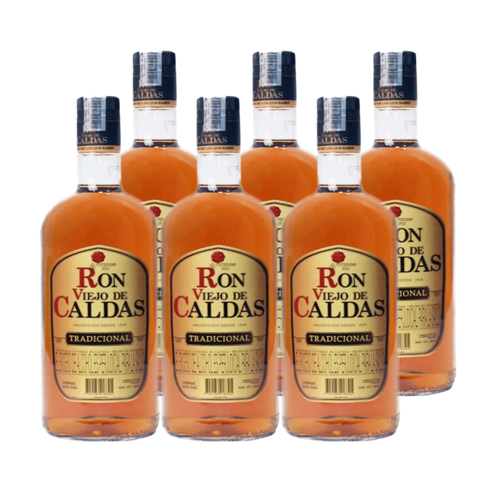 6x Ron Viejo De Caldas Añejado 3 Años 40° 1000cc