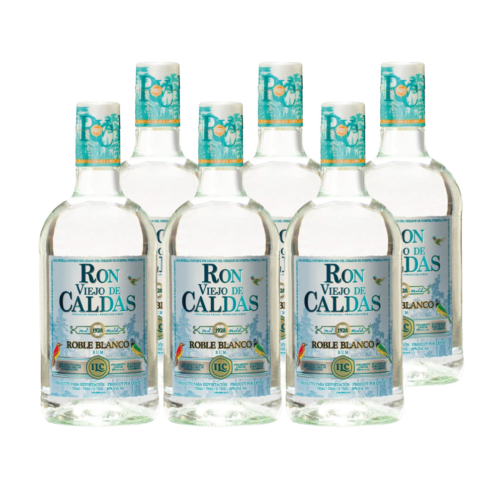 6x Ron Viejo De Caldas Roble Blanco 40° 700cc