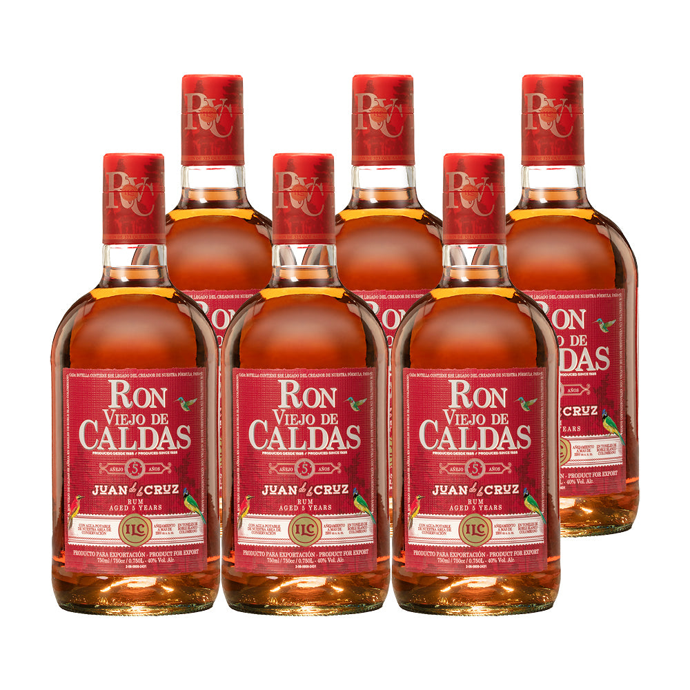 6x Ron Viejo De Caldas 5 Años Juan De La Cruz 40° 700cc