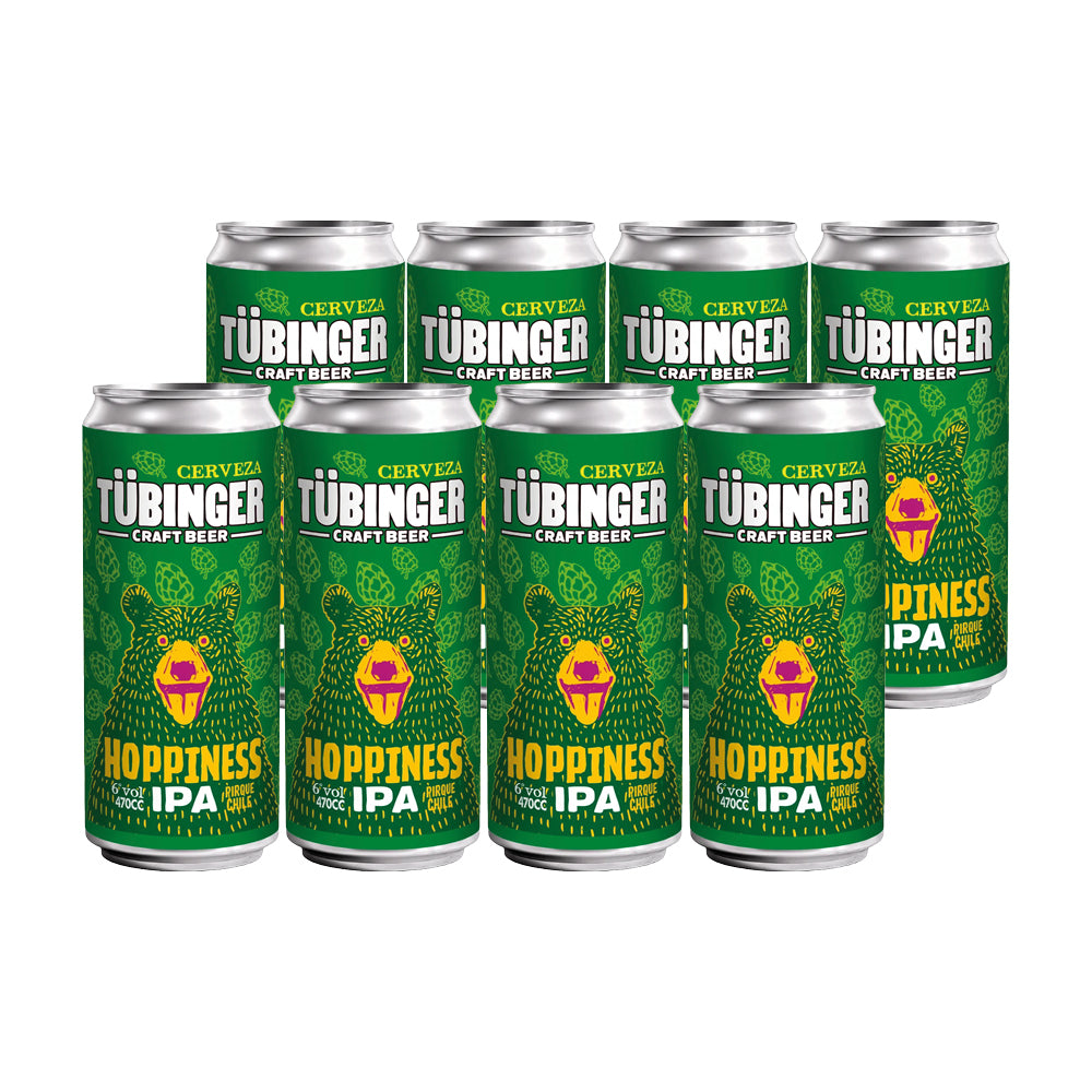 8x Cerveza Tubinger Hoppiness IPA 6° 470cc