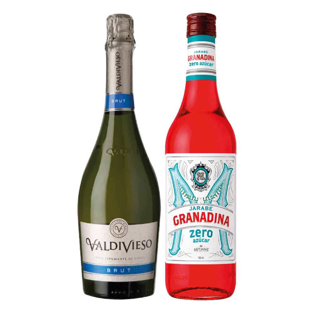 Pack Terremolais: Espumante Valdivieso Brut 750cc + Granadina Zero Azúcar 900cc