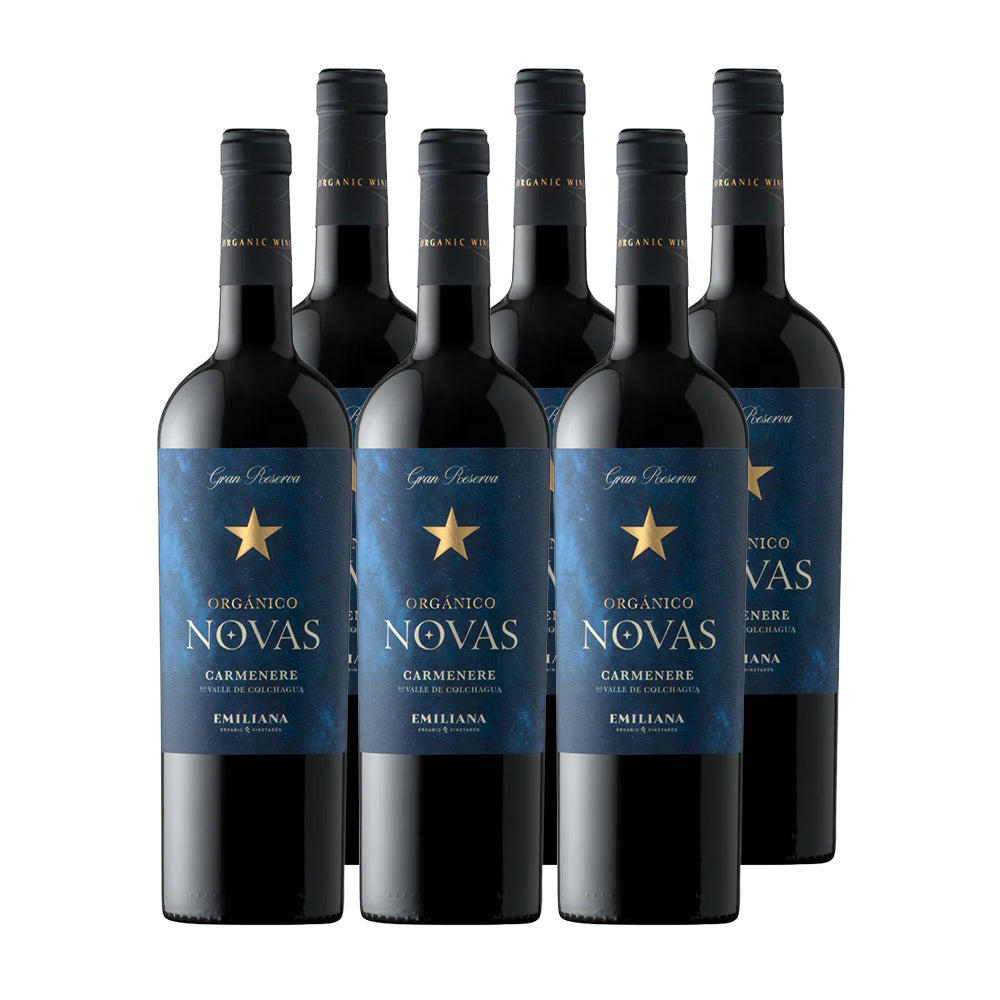 6x Vino Orgánico Novas Gran Reserva Cepas 750cc