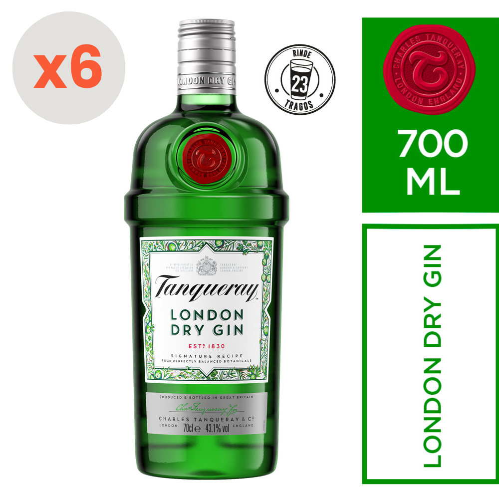 6x Gin Tanqueray London Dry 700cc
