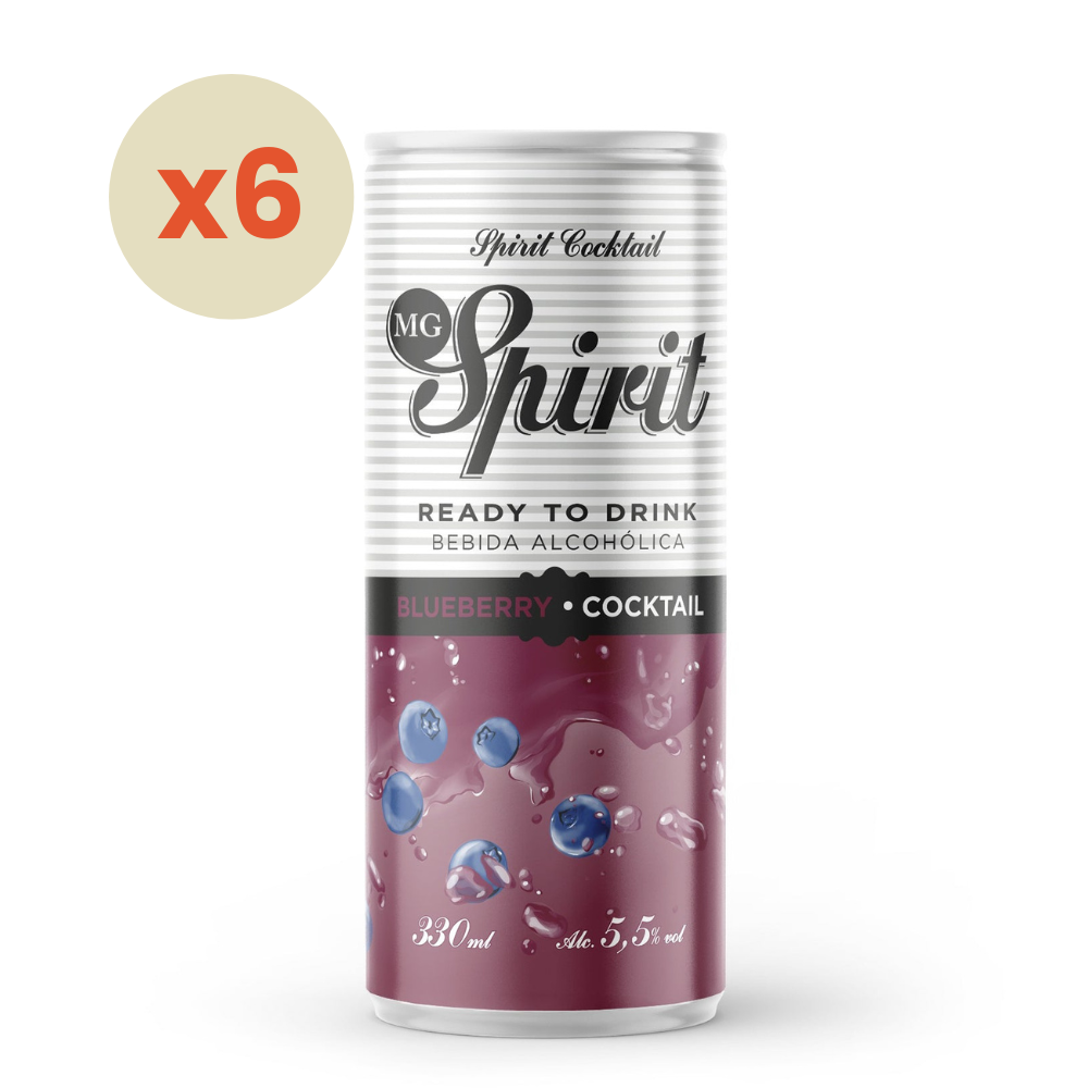 6x Cóctel MG Spirit Blueberry 5,5° Lata 330cc