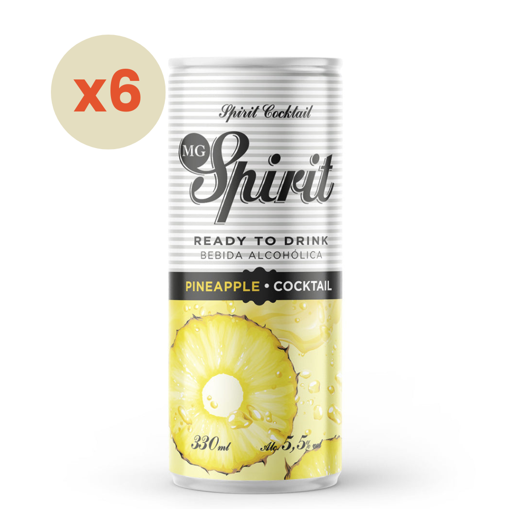 6x Cóctel MG Spirit Pineapple 5,5° Lata 330cc
